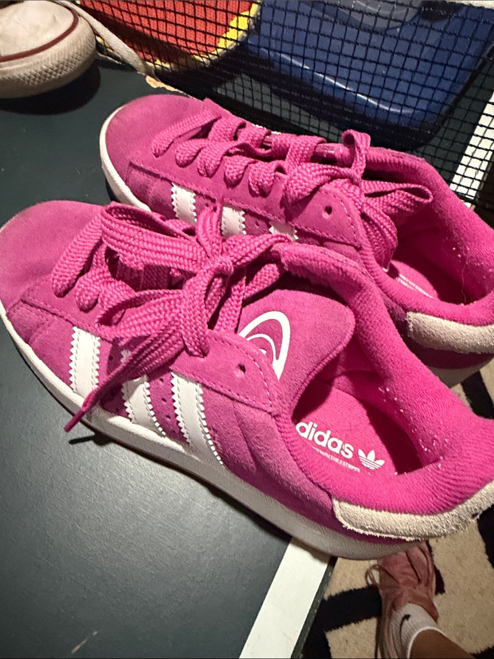 adidas campus Women's Hot Pink Suede Low-Top Sneakers size 4